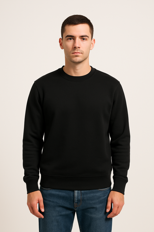 Classic Black Round neck Sweatshirt – Minimal & Timeless